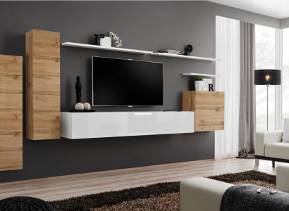 Wohnwand Wohnzimmer Set 7tlg TV Ständer Neu Regal Luxus Modern Design Möbel