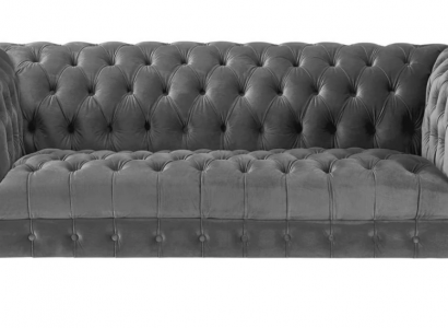 Graue Dreisitzer Stoff Chesterfield Design Couchen Polster Sofas Neu Kreative