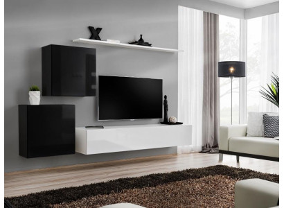 Wohnzimmer Wohnwand Weiß TV Ständer Design Sideboard Einrichtung Wandschrank