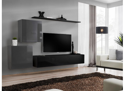 Wohnwand Hänge Schrank Modern Design Wohnzimmer Luxus Möbel Wand Regale