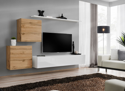 Wohnzimmer Set 4tlg Wandregal Sideboard Wohnwand 2x Wandschrank Design Neu