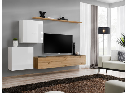 Moderne Wohnwand Wohnzimmer Designer Sideboard TV Ständer 4tlg. Neu