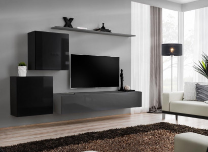 Wohnzimmermöbel Set Designer Wohnwand Sideboard 2x Wandschrank 4tlg Designer Neu