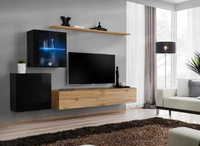 Hochglanz Wandschrank Wohnwand Designer Luxus Garnitur Wand Regal Möbel