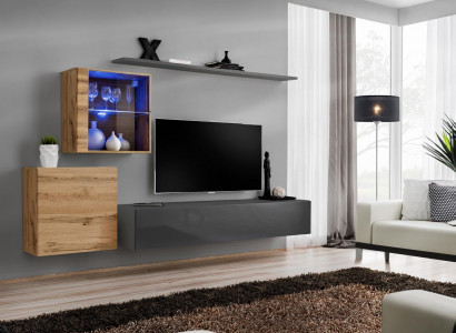 Wand Regal Komplett Set Designer Wohnzimmermöbel Luxus Möbel Holz Einrichtung