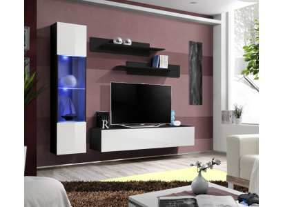 Komplett Set 4 tlg Designer Luxus Wohnzimmermöbel Wand Regal Hänge Vitrine Möbel