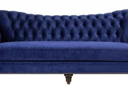 Blaue Chesterfield Wohnzimmer Modern Design Couchen Sofa Designer Möbel Stoff