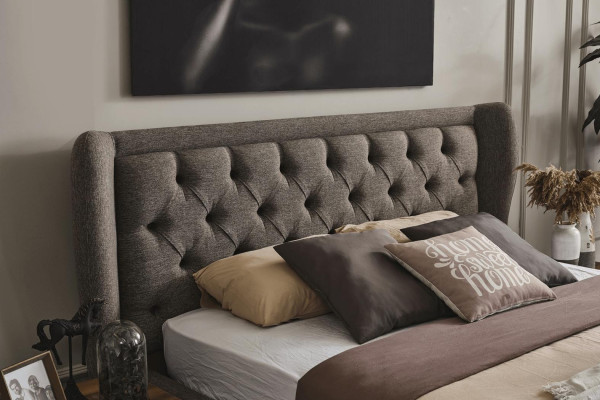 Schlafzimmergarnitur Polsterbett 2x Nachttische Kleiderschrank 4tlg Set