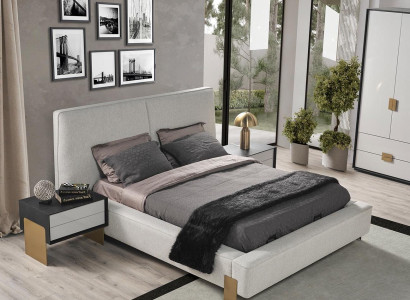 Luxuriöses Schlafzimmer Set Designer Doppelbett 2x Nachttische Stilvoll