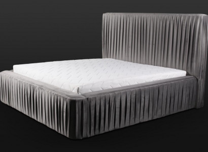 Graue Doppelschlafzimmer Holzmöbel Design elegant Stoff klassische Möbel neu-