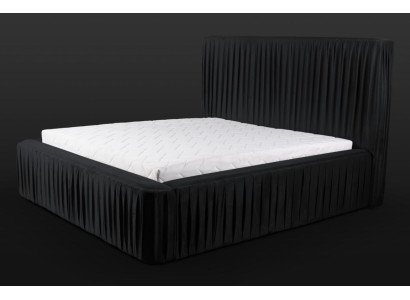 Schwarzes Doppelschlafzimmer Holzmöbel Design elegant Stoff klassische Möbelneu-