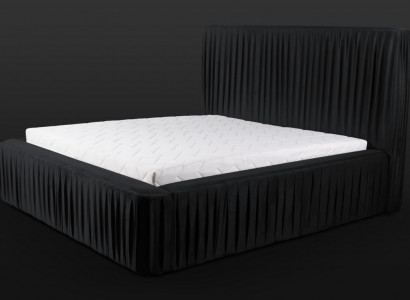 Schwarzes Doppelschlafzimmer Holzmöbel Design elegant Stoff klassische Möbelneu-