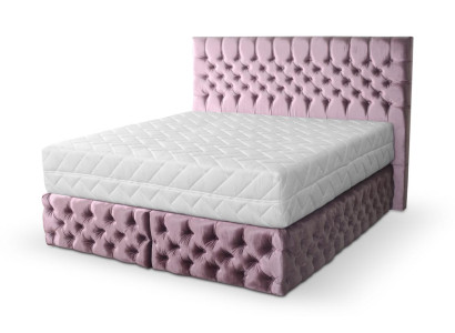 Chesterfield rosa Doppelschlafzimmer Holzmöbel Design elegante Polsterung Stoff-