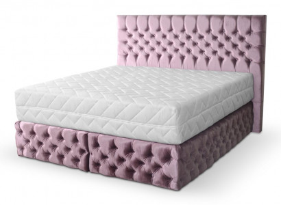 Chesterfield rosa Doppelschlafzimmer Holzmöbel Design elegante Polsterung Stoff-