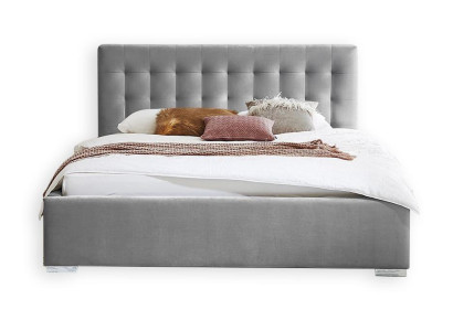 Holzmöbel doppeltes graues Schlafzimmer Design eleganter Stoff klassische Möbel-