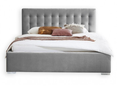 Holzmöbel doppeltes graues Schlafzimmer Design eleganter Stoff klassische Möbel-