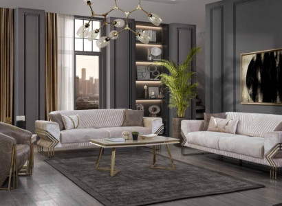 Designer Sofagarnitur 3+3+1 Sitzer Moderne Komplette Couchgarnitur Neu