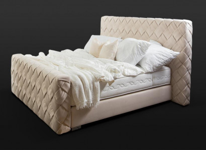 Beiges Doppelbett Moderne Schlafzimmer Möbel Luxus Stilvolles Gewebebett