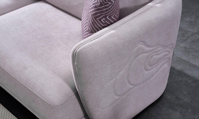 Sofagarnitur Große Wohnlandschaft Rosa Stoffsofas Modern Set 7tlg