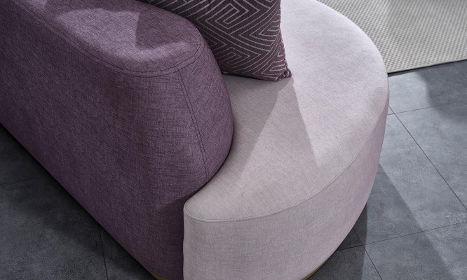 Stoffsofas Sofagarnitur Große Wohnlandschaft Rosa Set 3tlg Sofa Modern