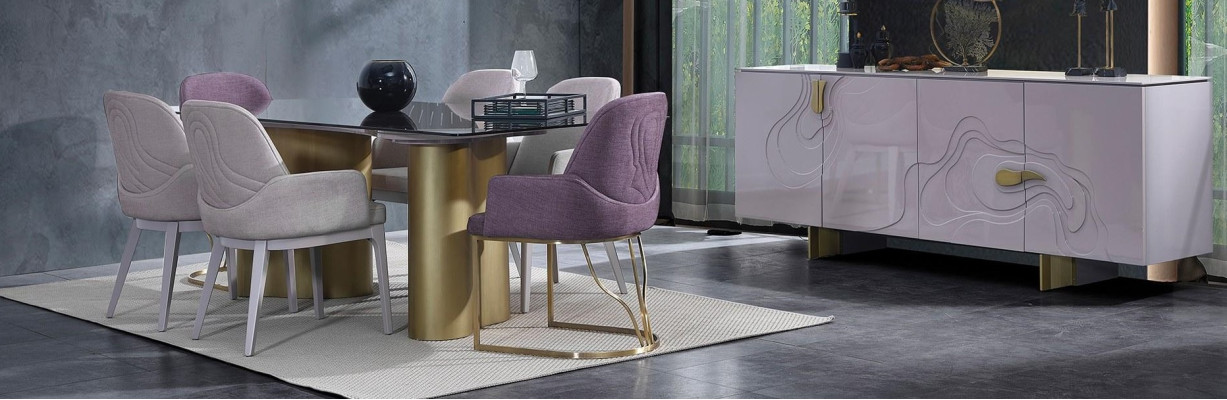 Essecke Esszimmermöbel Essgruppe Esstisch Set Esszimmer 9tlg Rosa Holz