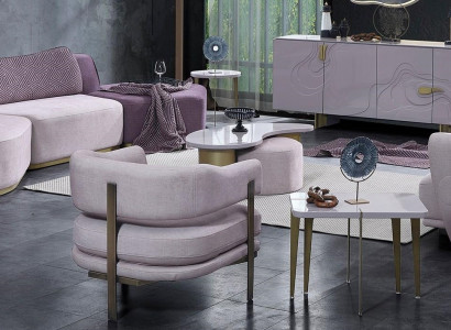 Stoffsofas Sofagarnitur Große Wohnlandschaft Rosa Set 3tlg Sofa Modern