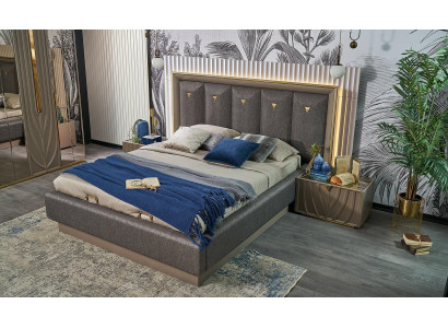 Doppelbett Komplette Schlafzimmer Bett Braun Set 3tlg Nachttische Holz
