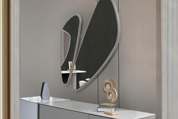 Garnitur Kommode mit Spiegel Schrank Modern Schlafzimmer Set Weiß