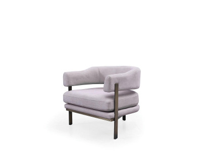 Sessel Einsitzer Stoff Wohnzimmer Modern Grau Polster Sitzer Sitz