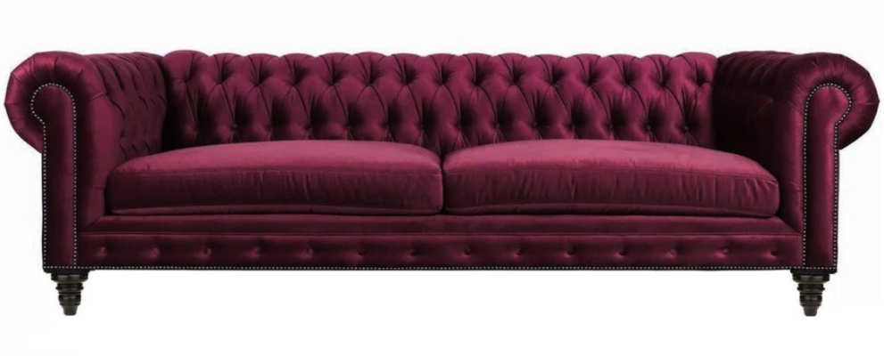 Sofas Textil Stoff Couchen Kreative Möbel 3 sitzer Neu Chesterfield Sofa Burgund