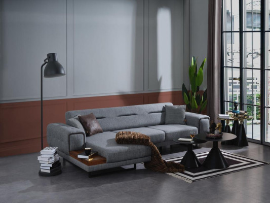 Modern Grau Ecksofa L-Form Wohnzimmer Sofa Luxus Einrichtung Neu Design