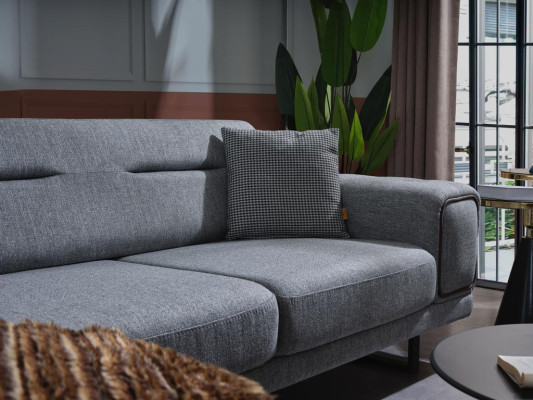 Modern Grau Ecksofa L-Form Wohnzimmer Sofa Luxus Einrichtung Neu Design