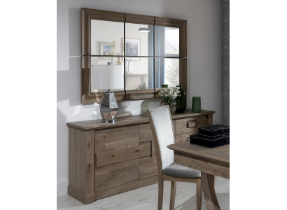 Kommoden Schrank mit Spiegel xxl Kommode Buffet Holz neu Anrichte 2tlg. Holz Set