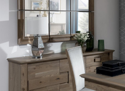 Kommoden Schrank mit Spiegel xxl Kommode Buffet Holz neu Anrichte 2tlg. Holz Set