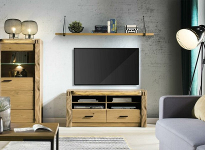 Wohn Wand Wohnzimmer Vitrine Kommode Regal 3tlg. Set Regale Schränke