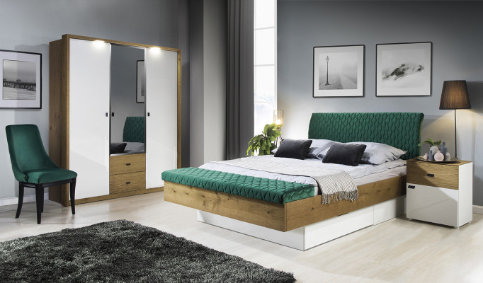 Designer Polsterbett Bett Betten Stoff Holz Luxus Doppelbett Ehebett 180x200cm