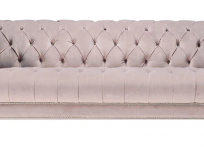 Chesterfield Altrosa Rosa Neu Dreisitzer Stoff Design Couchen Polster Sofa Sofas