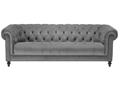 Dreisitzer Grau Stoff Wohnzimmer Design Couchen Polster Sofa Sofas Chesterfield
