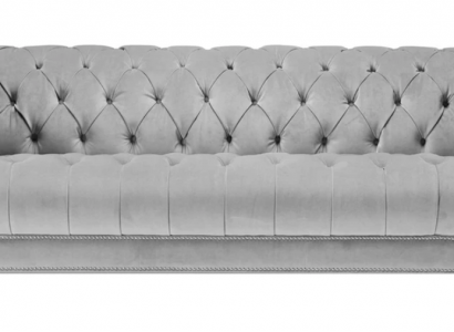 Hellgrau Dreisitzer Chesterfield Neu Stoff Wohnzimmer Couchen Polster Sofa Sofas