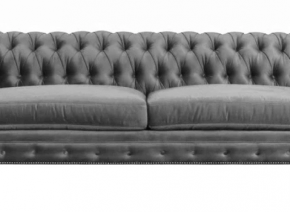 Dreisitzer Chesterfield Kreative Möbel Textil Stoff Grau Neu Wohnzimmer Modern