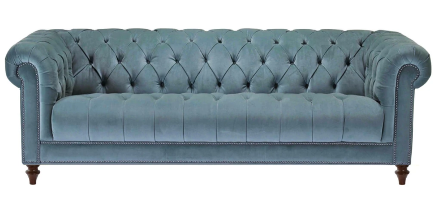 Chesterfield Turkis Design Couchen Polster Sofa Neu Dreisitzer Stoff Wohnzimmer