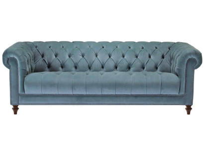 Chesterfield Turkis Design Couchen Polster Sofa Neu Dreisitzer Stoff Wohnzimmer