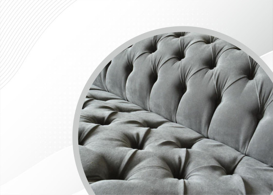 Graue Big Sofa Couch Chesterfield 265cm Polster Sofas 4 Sitzer Leder