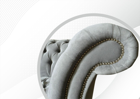 Graue Big Sofa Couch Chesterfield 265cm Polster Sofas 4 Sitzer Leder