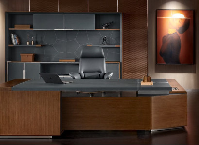 Design Büro Tisch Schreibtisch Sessel Einrichtung Ecktisch mit Stuhl 2tlg. Neu