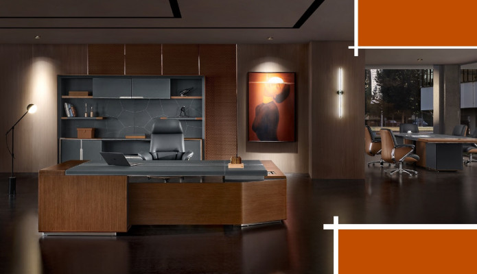 Design Büro Tisch Schreibtisch Sessel Einrichtung Ecktisch mit Stuhl 2tlg. Neu