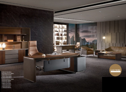 Büro Arbeit Zimmer Set Sessel Tisch Komplett Möbel 3tlg Einrichtung