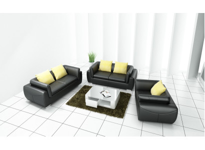Ledersofa mit USB Wohnlandschaft 3+2+1 Sitzer Garnitur Design Modern Sofa Couch