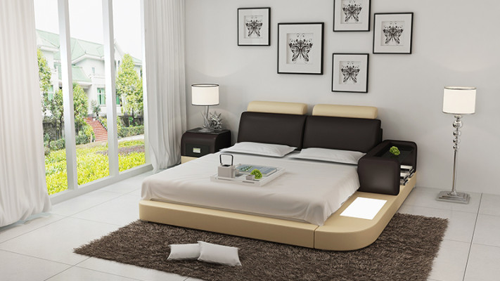 Bett mit USB Polsterbett Luxusbett Doppelbett Ehebett Betten 140/160/180 cm