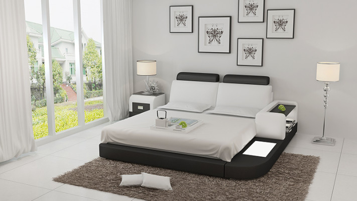 Bett mit USB Polsterbett Luxusbett Doppelbett Ehebett Betten 140/160/180 cm